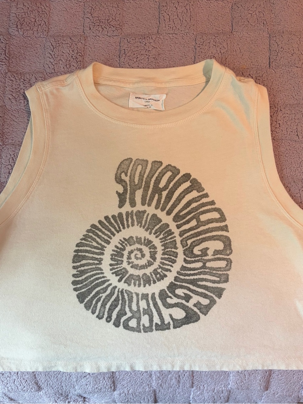 Spiritual Gangster Cream Tank with Spiral Logo